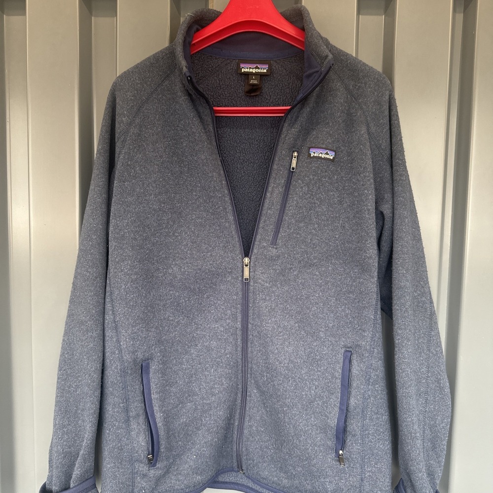 Patagonia Better Sweater Jacket Mens L Dark Navy Blue Fleece Full Zip Pockets